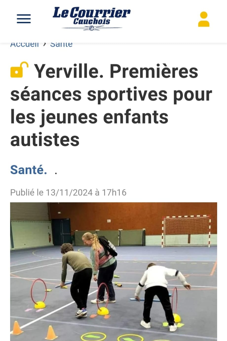 titre et photo d'illustration de l'article du Courrier Cauchoix